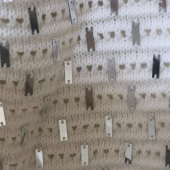 NWT Chico’s White and Silver Sequin Sammie 3/4 Sleeves Cardigan M - Picture 10 of 10